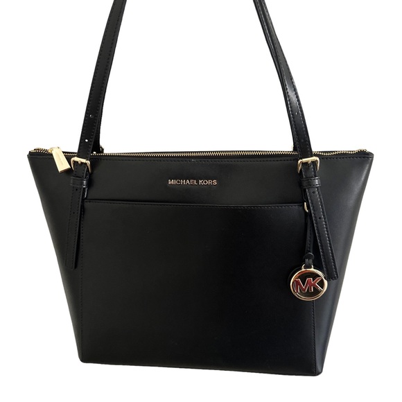 Michael Kors Large Top Zip Tote Black w Front snap pocket - Picture 6 of 7